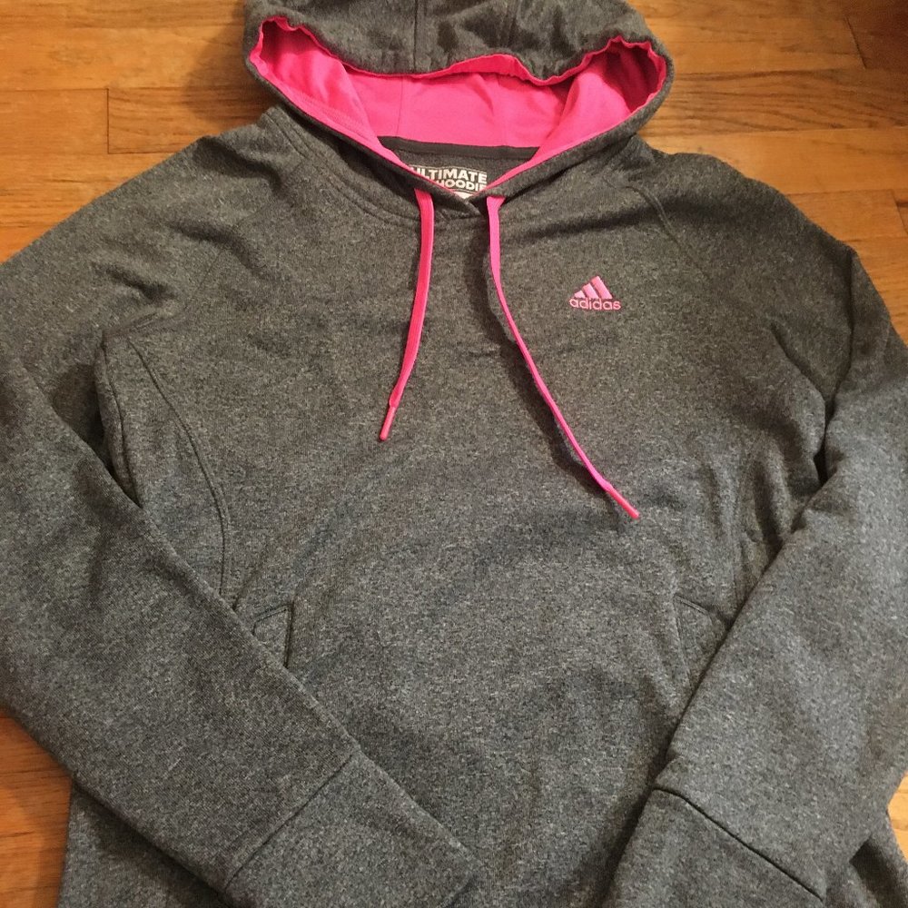 Adidas Climawarm Ultimate Pink and Gray Hoodie